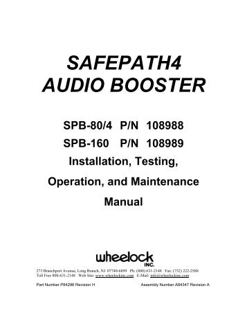 SAFEPATH4 AUDIO BOOSTER - Wheelock Products