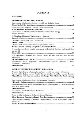 Proceedings of AICT 2006 - Latvijas LauksaimniecÄ«bas universitÄte