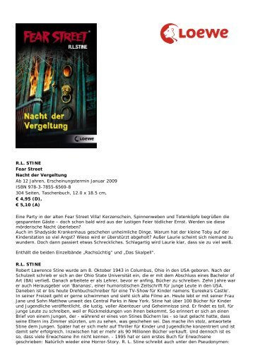 R.L. STINE Fear Street Nacht der Vergeltung Ab 12 Jahren ...