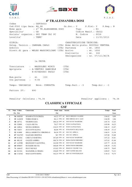 F - Ski Race Cup