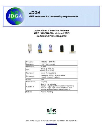 Quad V Active GPs Antenna - JDGA GPS Antennas