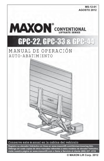 MANUAL DE OPERACIÃN - Maxon