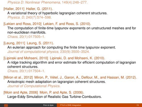 Integrated Computation of Finite Time Lyapunov Exponent During ...