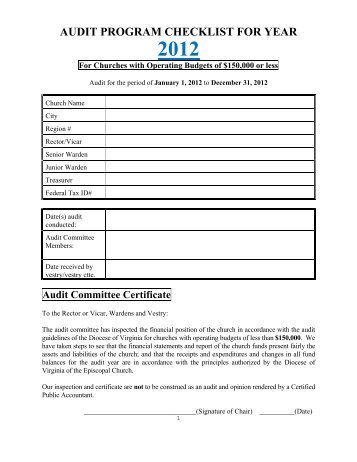 Risk Management Plan Audit Program Site Visit Checklist