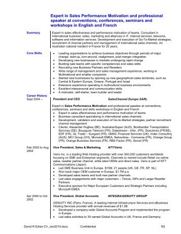 europe cv sles david burgon cv europe cv sles david burgon cv
