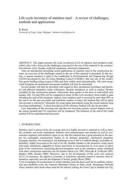 Sustainable Construction A Life Cycle Approach in Engineering