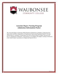 Nursing Application Form - Waubonsee Community College