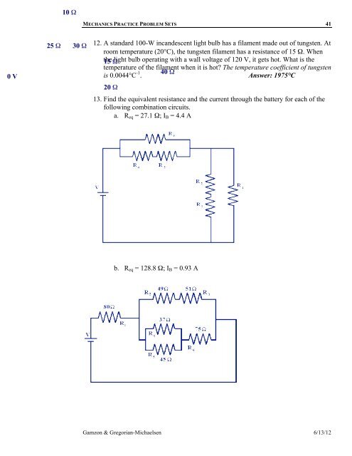 SHM, Waves, Thermo, E&M Practice Problem Workbook