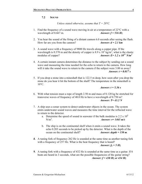 SHM, Waves, Thermo, E&M Practice Problem Workbook