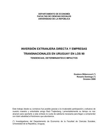 El caso uruguayo - Departamento de EconomÃ­a