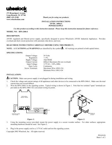 Instruction Sheet - Cooper Industries