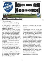 Neues aus dem Kesseltal Ausgabe 1 Saison 2012 ... - TSV-Ebersheim