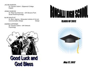 CLASS OF 2012 - Roncalli High School