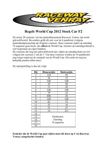 uitleg regels world 2012 stockcar f2 nl versie (pdf) - Raceway Venray