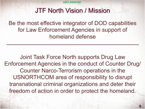 Unclassified Command Brief October 2012 - Joint Task Force North