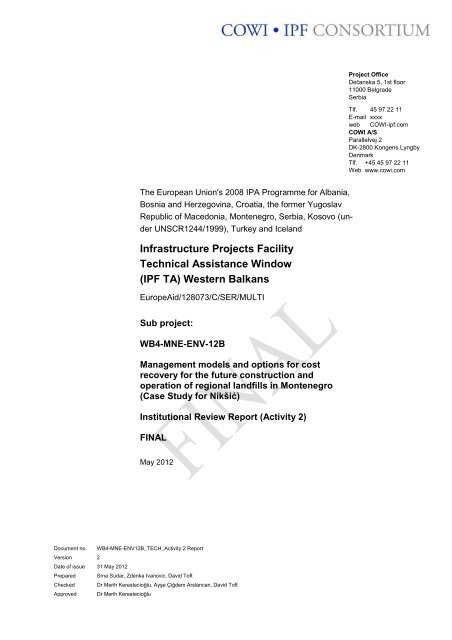 Infrastructure Projects Facility Technical Assistance Window (IPF TA ...