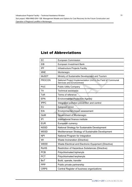 Infrastructure Projects Facility Technical Assistance Window (IPF TA ...