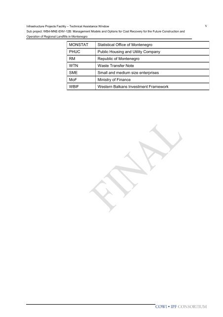 Infrastructure Projects Facility Technical Assistance Window (IPF TA ...