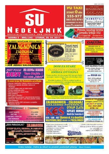 U ovom broju SU Nedeljnik-a proÄitajte