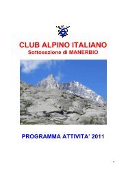 CAI MANERBIO - Calendario attività 2011