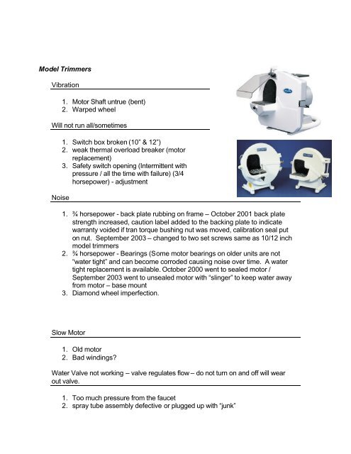 Model Trimmer Troubleshooting Guide - Whip Mix