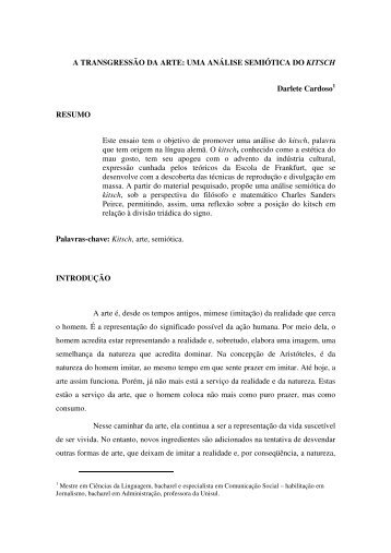 A TRANSGRESSÃO DA ARTE: UMA ANÁLISE SEMIÓTICA ... - Unisul