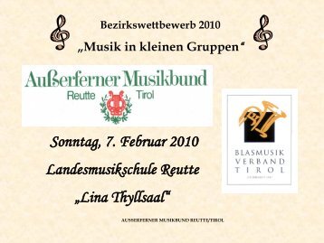 Spiel in kleinen Gruppen 7.2.2010 (PDF) - AuÃerferner Musikbund