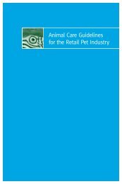 Animal Care Guidelines for the Retail Pet Industry - pijac