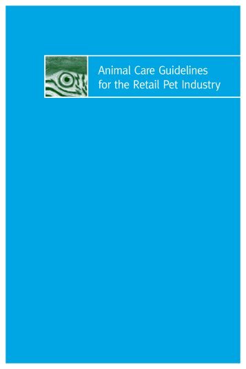 Animal Care Guidelines for the Retail Pet Industry - pijac