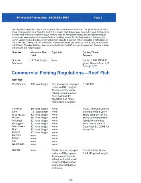 Basic Commercial Fishing Regulations - Gulf States Marine ...