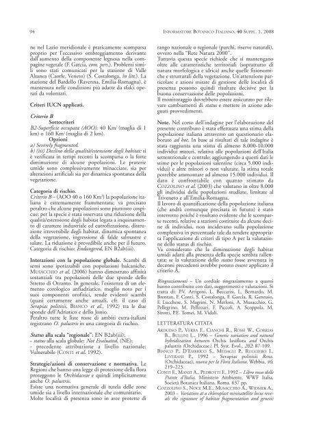 IBI 40 Supplemento 1 (2008) - Gruppo Flora Alpina Bergamasca