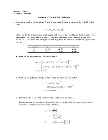Homework Problem Set 5 Solutions ( )2