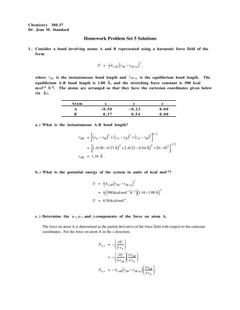 Homework Problem Set 5 Solutions ( )2