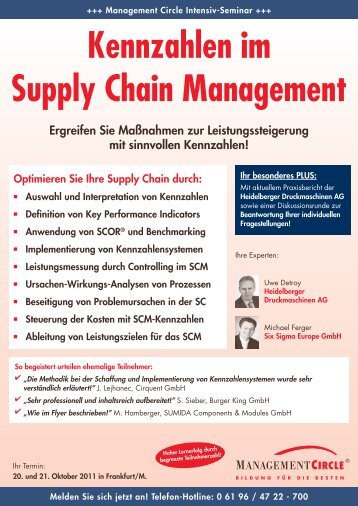 Seminar: Kennzahlen im Supply Chain Management - Management ...