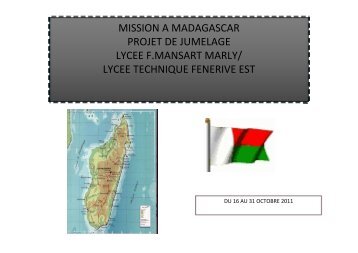 MISSION A MADAGASCAR PROJET DE JUMELAGE ... - SankorÃ©
