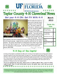 Get Fit With 4-H - Taylor County Extension - University of Florida