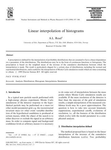 Linear interpolation of histograms