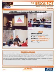 THE RESOURCE - The APICS Chicago Chapter