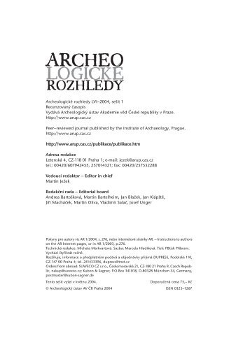 Archeologické rozhledy 2004 - Archeologický ústav AV ČR