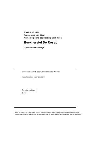 Programma van Eisen archeologische begeleiding beekherstel De ...