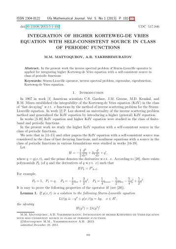 integration of higher korteweg-de vries equation with self-consistent ...