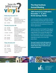 The Vinyl Institute Annual Meeting 30th Anniversary Celebration ...