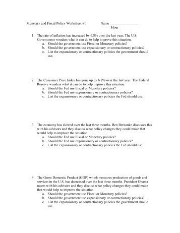 32 Monetary Policy Worksheet Answers - Free Worksheet Spreadsheet