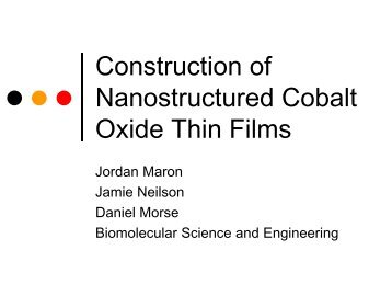 Construction of Nanostructured Cobalt Oxide Thin Films