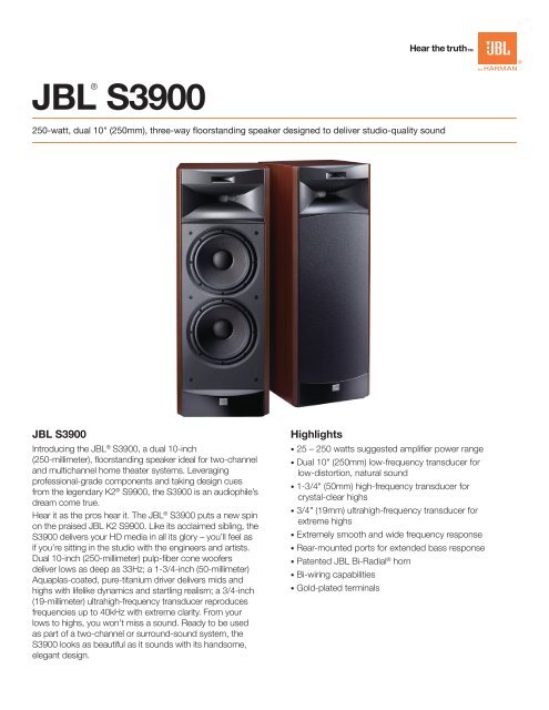JBL® S3900 - JBL Synthesis