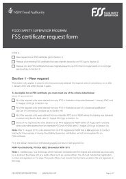 Fss Certificate Request Form Nsw Food Authority