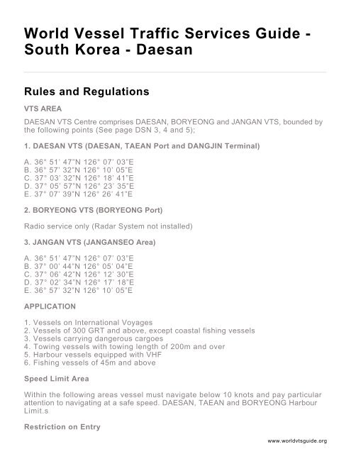 Daesan - World VTS Guide