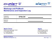 Wartungs und Prü fbuch Maintenance and ... - Martin Christ GmbH