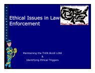 Ethical Issues in Law Enforcement Enforcement