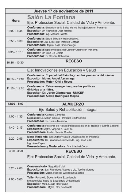 programa vi congreso cientÃ­fico seguridad humana ... - Priradiotv.com